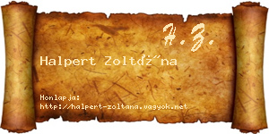 Halpert Zoltána névjegykártya